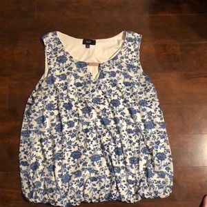 Naïf blue and white floral tank top